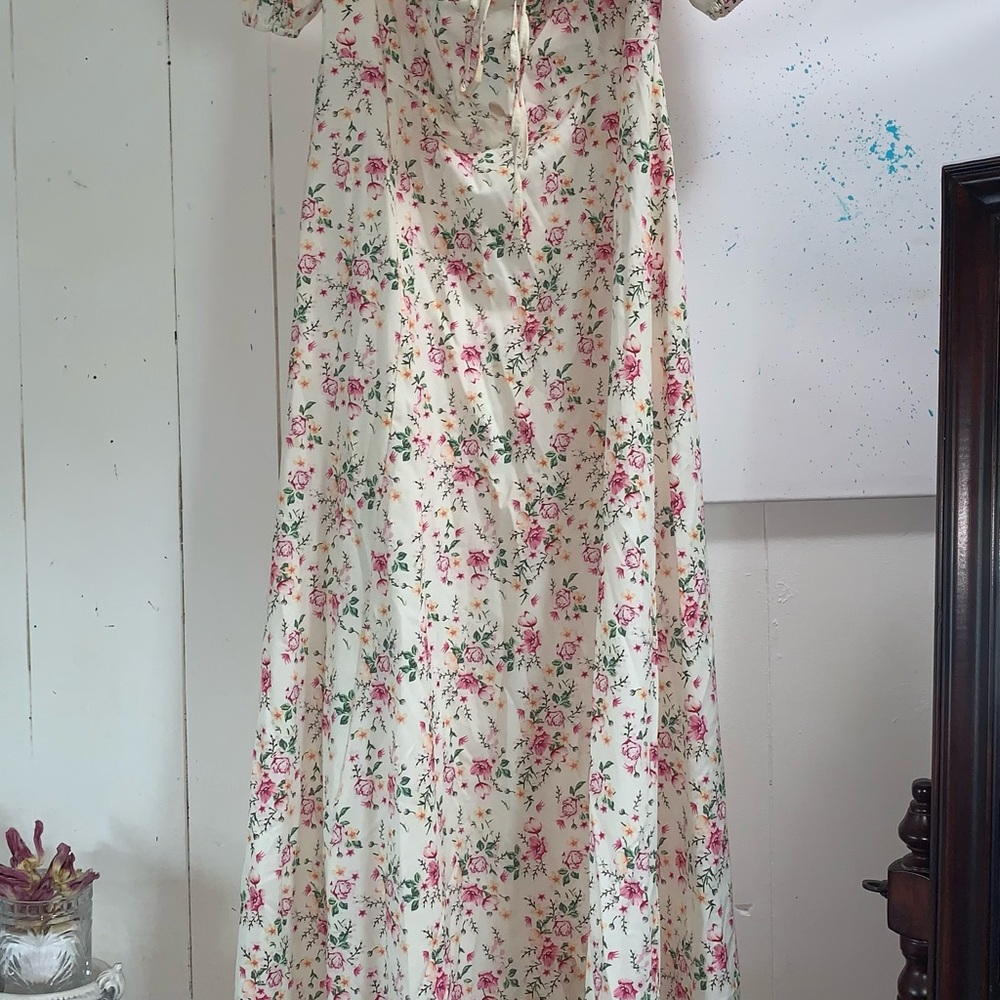 Floral Cottagecore Off-Shoulder Dress